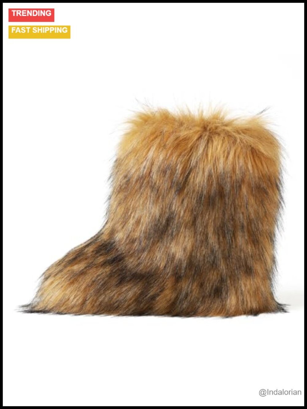 Mid Calf Faux Fur Boots Fluffy Warm Winter Snow Boots Slip-On Mukluks